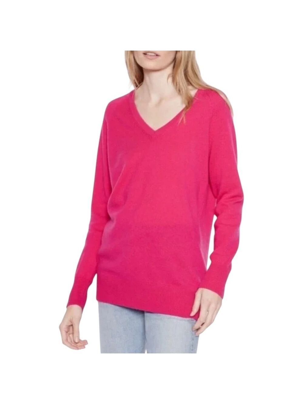 EQUIPMENT FEMME ‘Asher’ 100% Cashmere Long Sleeve Vee Neck Sweater Sz Small